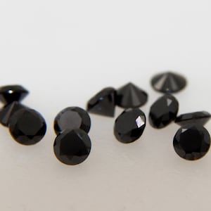 BLACK DIAMOND 3.4 - 3.5 mm, Top quality, Clean surface, Excellent cutting and Deep polish, Color Treated