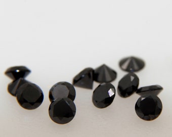 Round Brilliant Cut Black Diamond, 0.02 ct, Color Treated