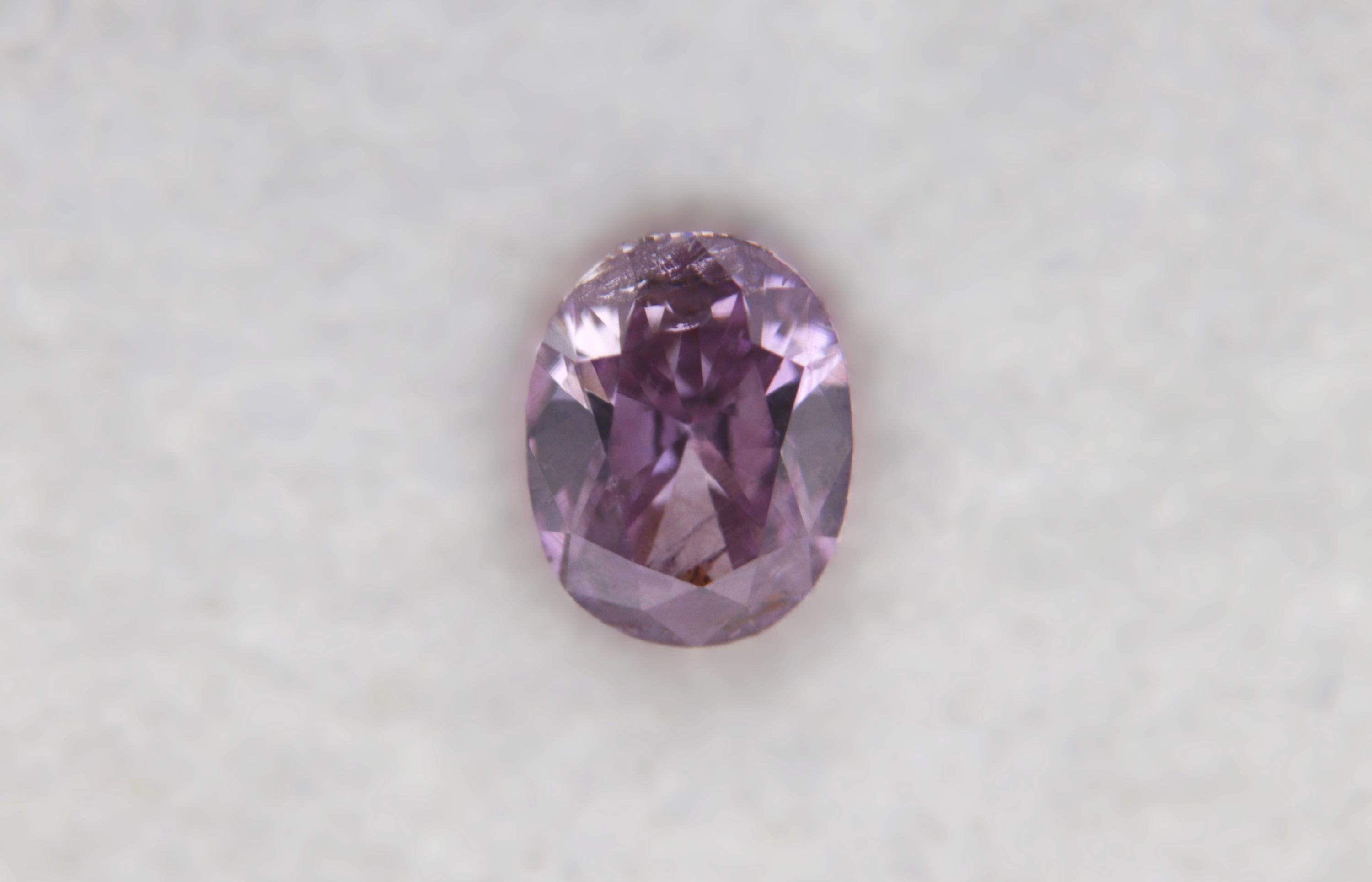 0.12 Ct Natural Fancy Intense Purple-pink Diamond, Oval Cut, GIA 