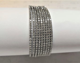 DIAMOND BRACELET 17.05 Ct, 18K white gold, Stunning, Excellent craftmanship, 774 pcs eye clean diamonds SI1+, G+ color