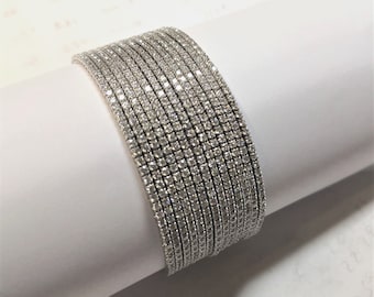 BRACELET DIAMANT 24,72 carats, or blanc 18 carats, magnifique, excellent savoir-faire, 1118 diamants purs pour l'oeil SI1+, couleur G+