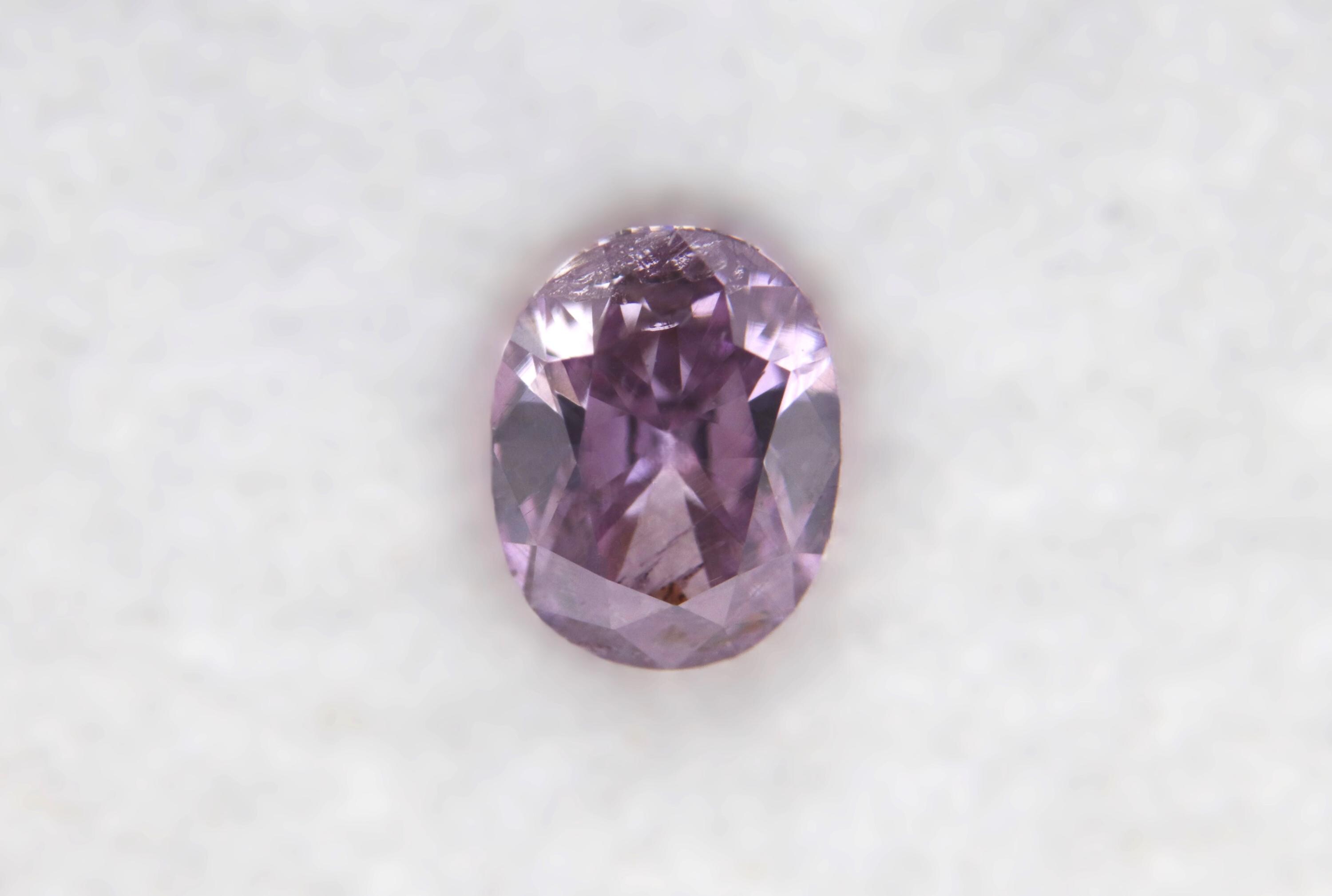 0.12 Ct Natural Fancy Intense Purple-pink Diamond, Oval Cut, GIA 