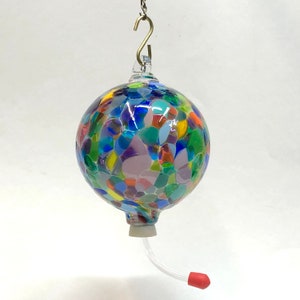 Elias Studios Handblown Glass Hummingbird Feeder