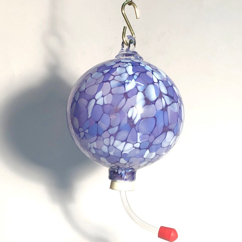 Elias Studios Handblown Glass Hummingbird Feeder Etsy