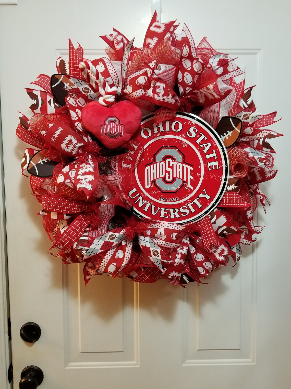 Ohio State Wreath Front door decor Sports team wreath Etsy