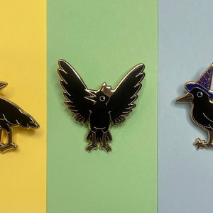 Crow Enamel Pins