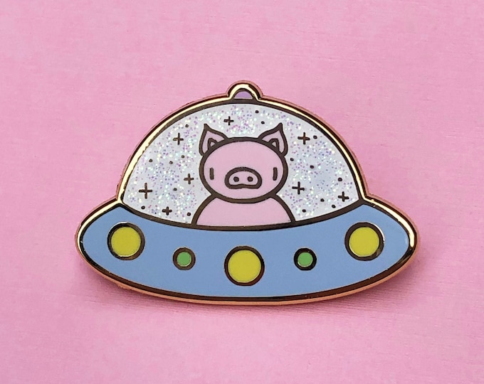 UFO Pig Enamel Pin