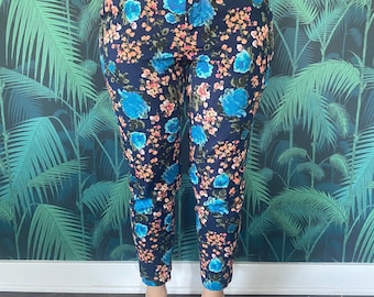 1990s Dark Floral Pants