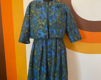 60’s Floral Dress and Jacket Set