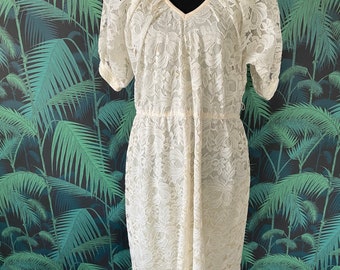 70’s Ivory Lace Dress