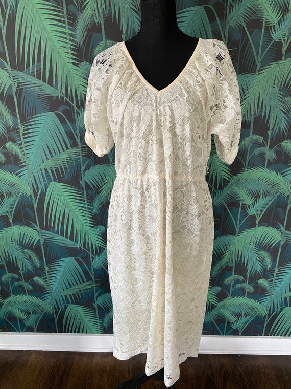 70’s Ivory Lace Dress - image 1