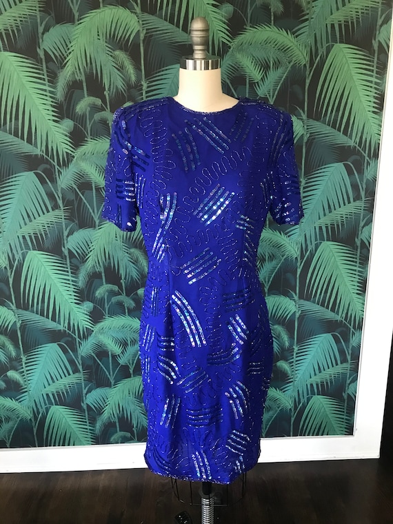 80's Sequined Party Dress - image 1