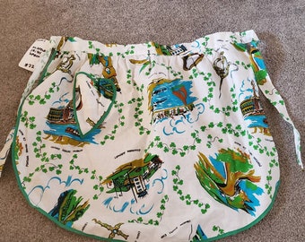 Vintage 1960s Apron Irish Themed