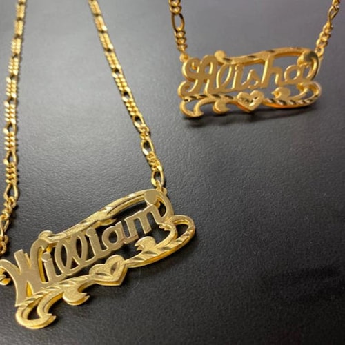 Name Plate Necklace 14k Gold Nameplate 