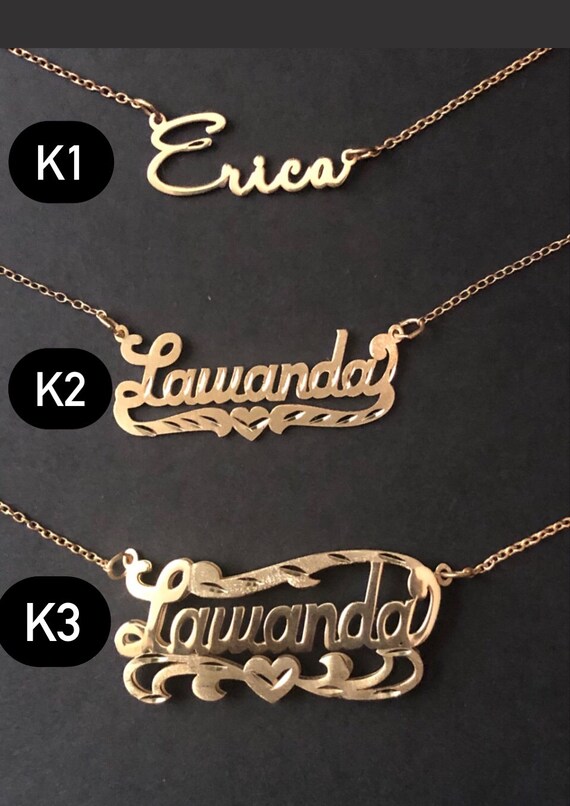 Name Plate Necklace 14k Gold Nameplate Necklace Custom Necklace