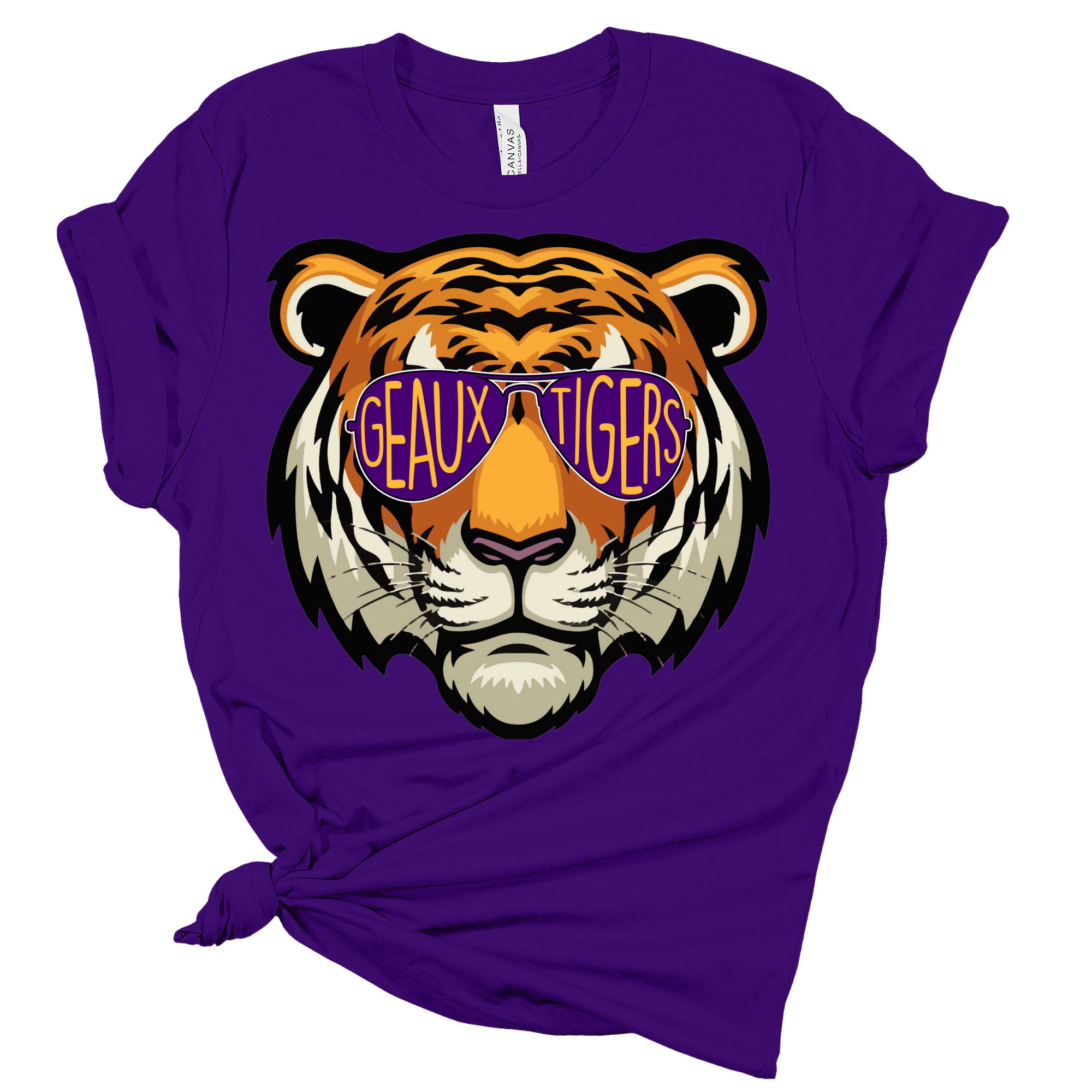 Louisiana Tshirt Football Team Color Purple and Gold Distressed Louisiana  State Name Tiger Mens Long Sleeve T-shirt Graphic Tee-Purple-xxl
