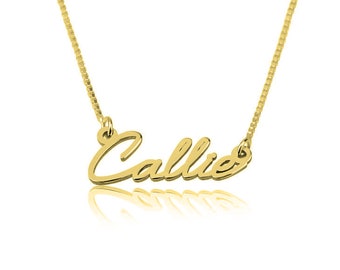 24K Gold Name Necklace Dainty Necklace 