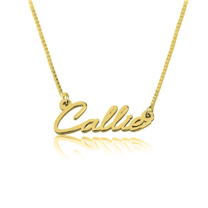 24K Gold Name Necklace Dainty Necklace Gifts for Her Etsy India