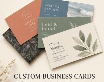 Custom Business Cards, Full-Color 120 lb Cardstock, Single or Double Sided