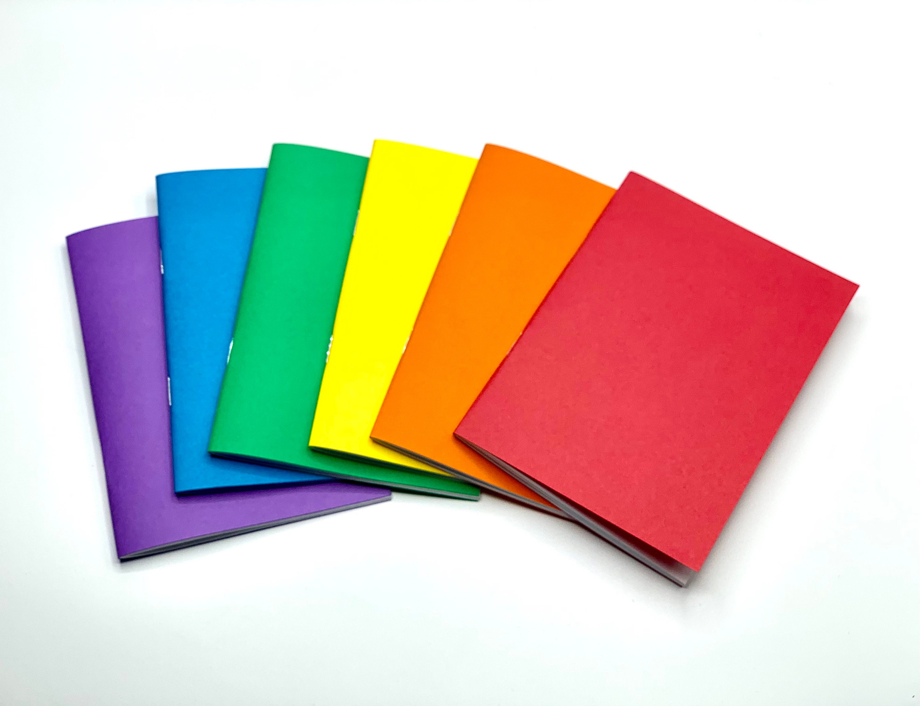 Rainbow Notebooks 6 Pack Set Rainbow Color Notebooks 5.5in Etsy
