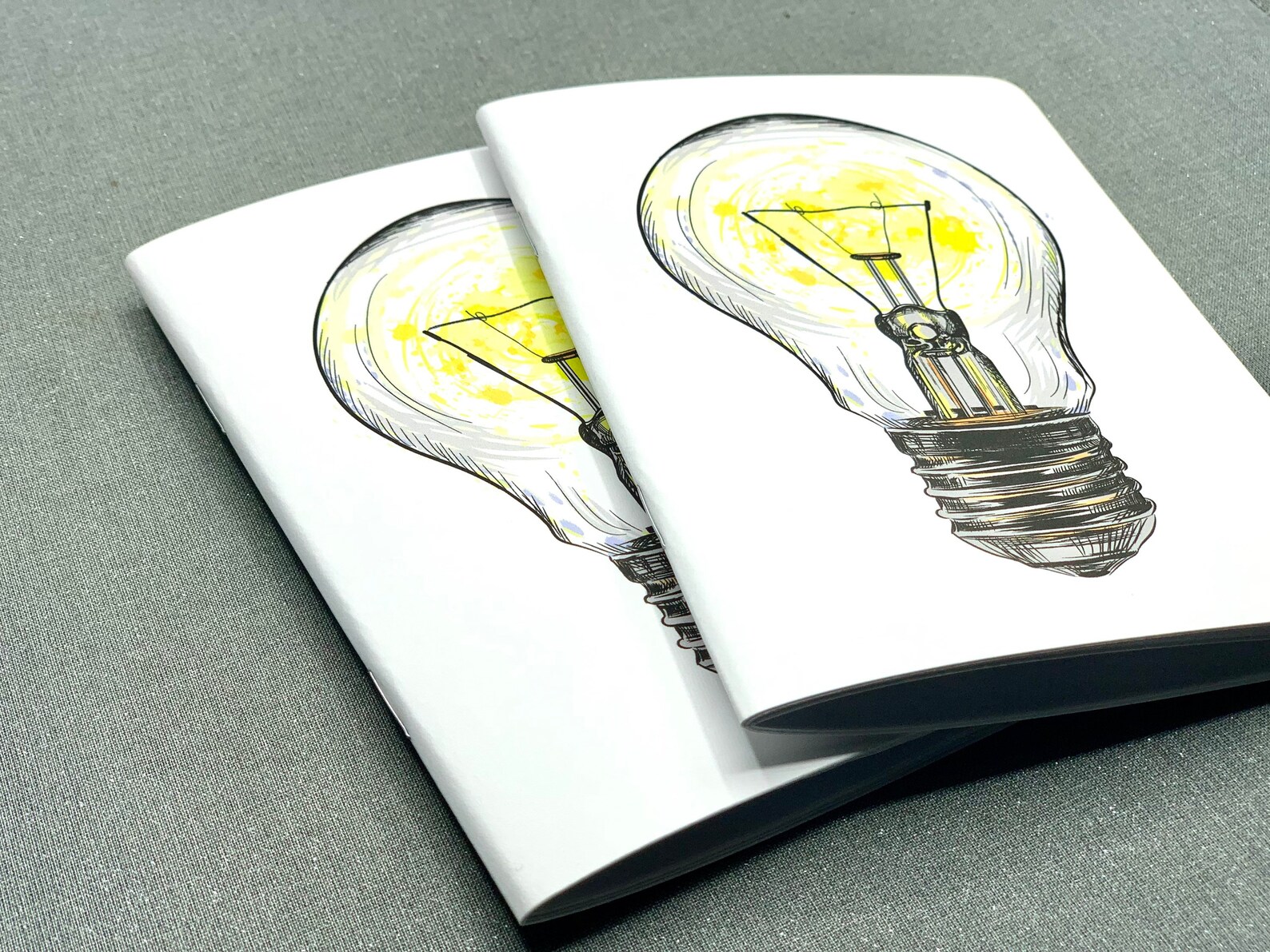 Light Bulb Notebooks 2 Pack Pocket Notebooks Watercolor Etsy