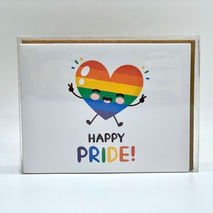 Carte Happy Pride, cartes d'amour, voeux vierges avec enveloppe, note de remerciement, ensemble de papeterie, arc-en-ciel, amour, amour, fierté, festival, mois, butin lbgt