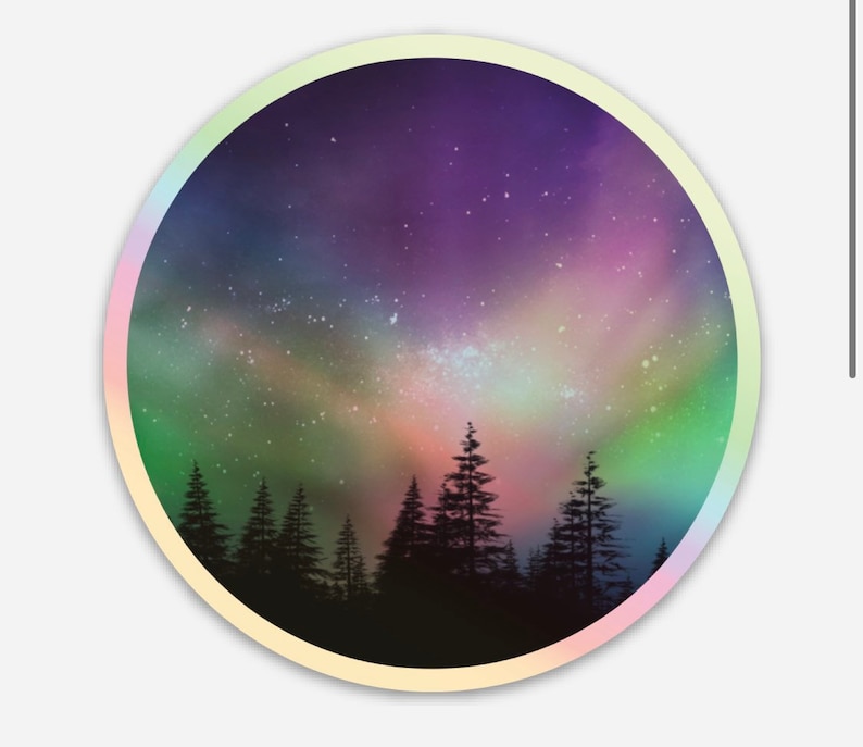 Northern Lights Stickers Holographic 3 Inch X 3 Inch Aurora Etsy