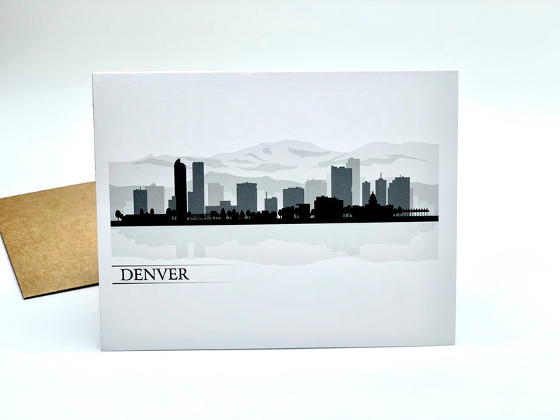 Denver Karte Colorado City Skyline Karten Wolkenkratzer | Etsy
