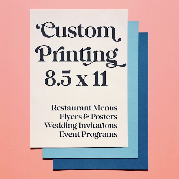Bulk Custom Printing Service for restaurant menus, wedding invitations, event programs or businesses
