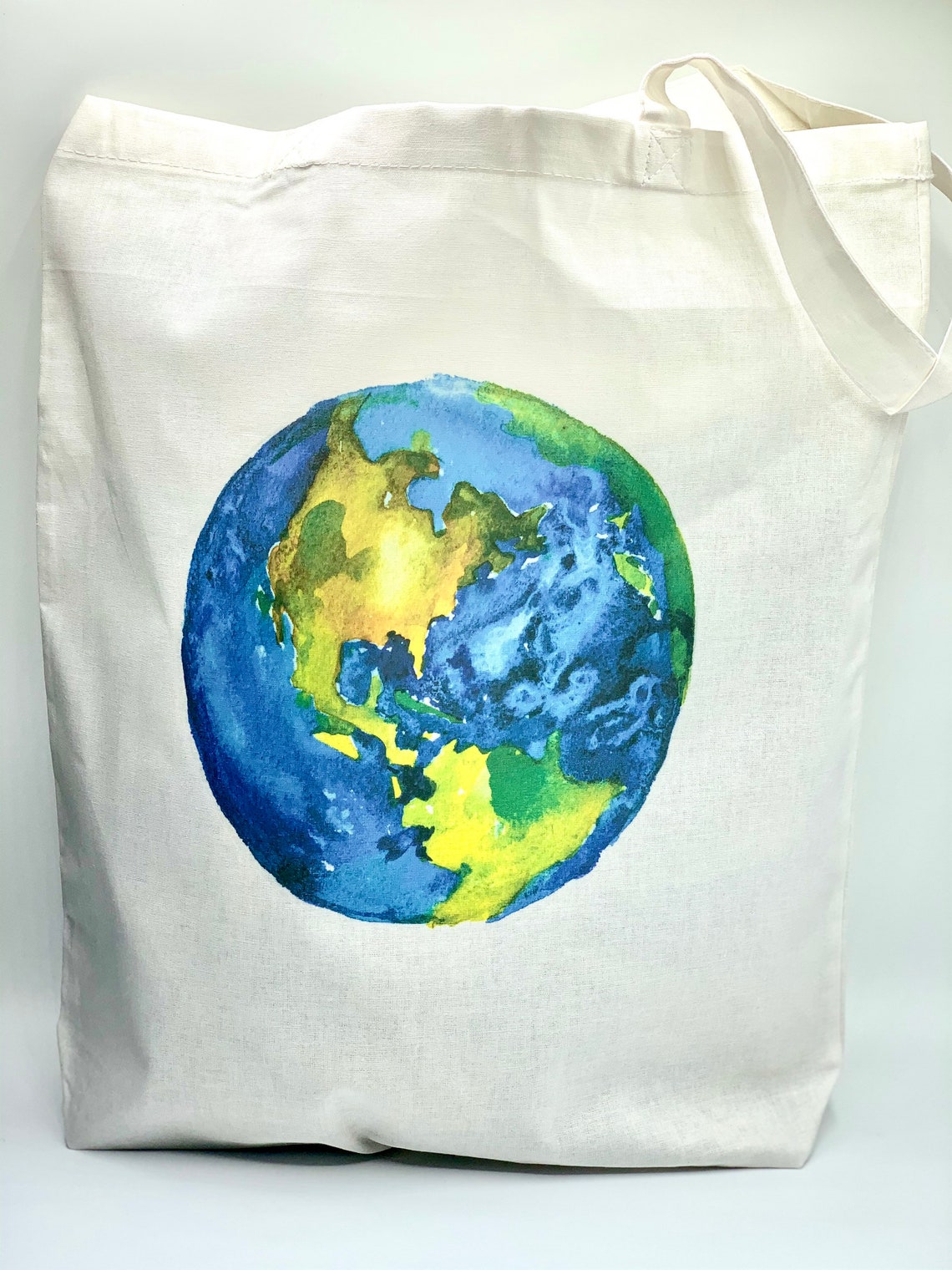 Earth Tote Bag 100 cotton bags carry bag world blue Etsy