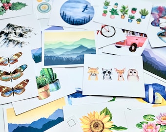 20 Pack Postcards, assorted Postcard, snail mail, letter, stationery, bulk gifts, bulk, notes, gift pen pal letter, post crossing post cards