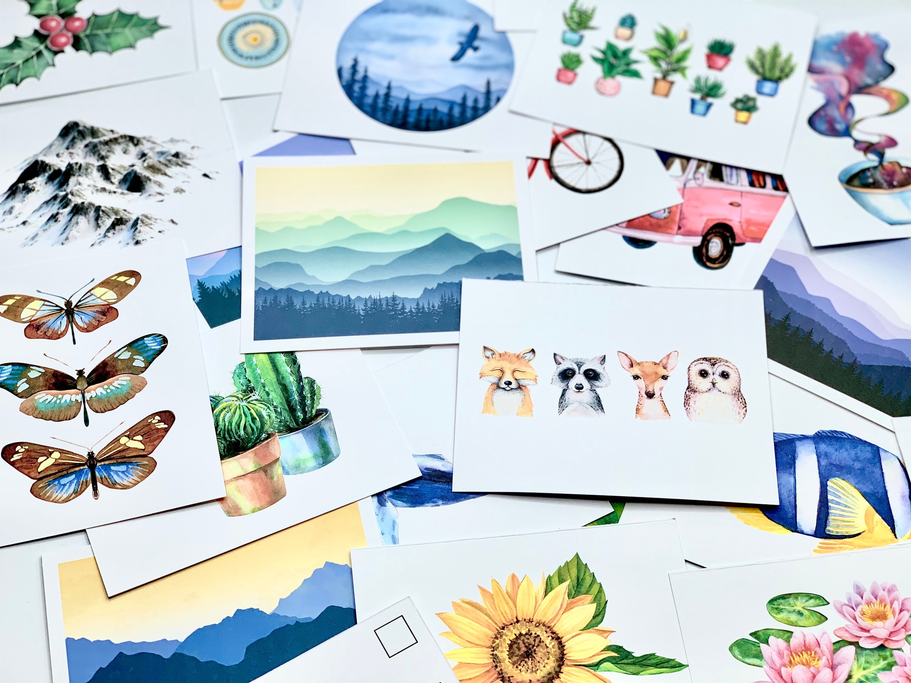 Bulk Assorted Postcards 40 Pack Postcards Assorted Etsy