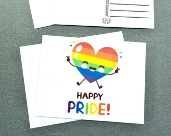 Happy Pride Postcards - 4 Post Cards - penpal - letter - pride month cards - postcrossing - lbgt postcard - watercolor postcards
