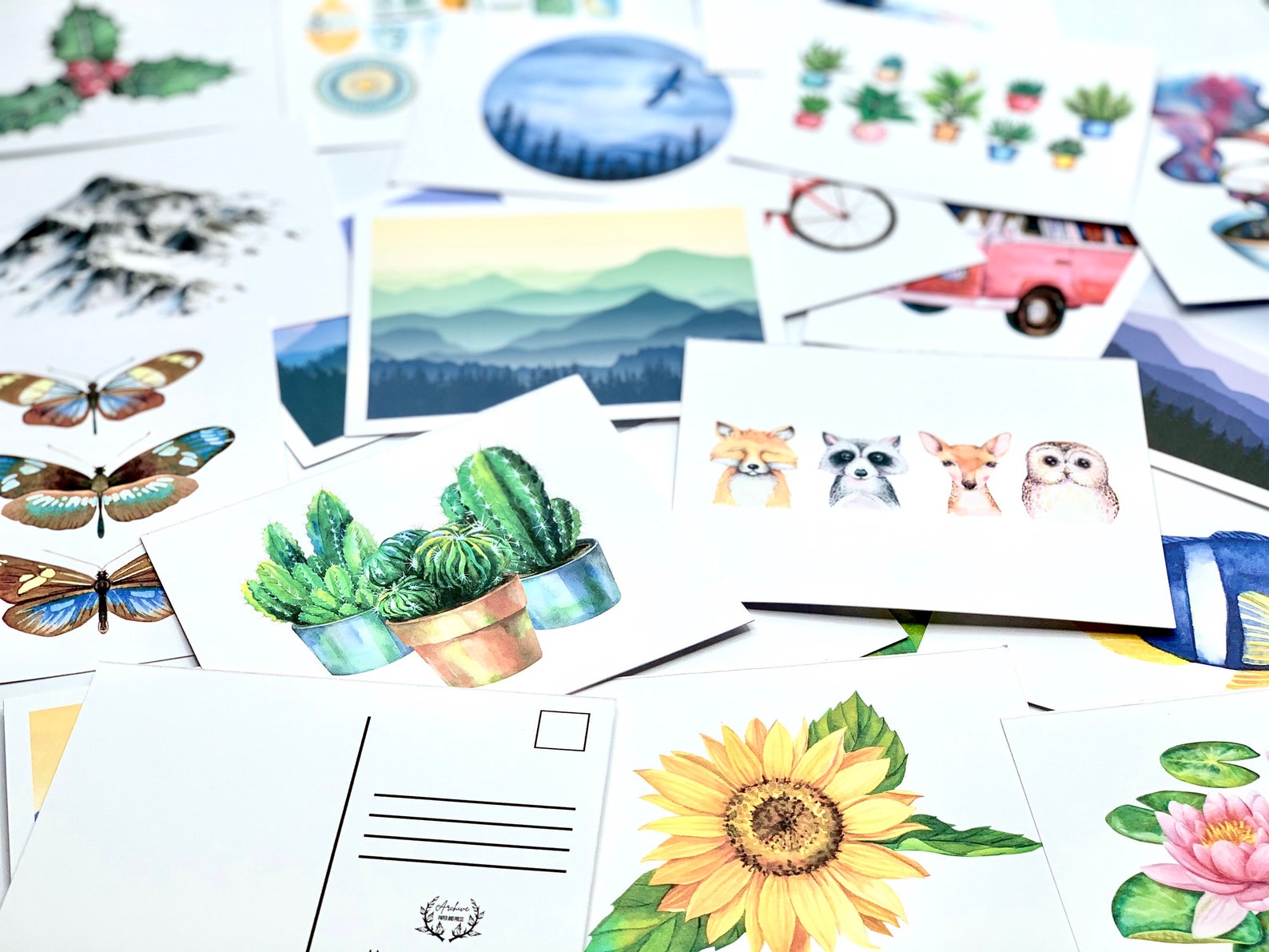 Bulk Assorted Postcards 40 Pack Postcards Assorted Etsy