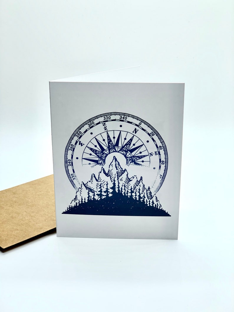 Compass Card compass gifts adventure flight travel Greeting Etsy