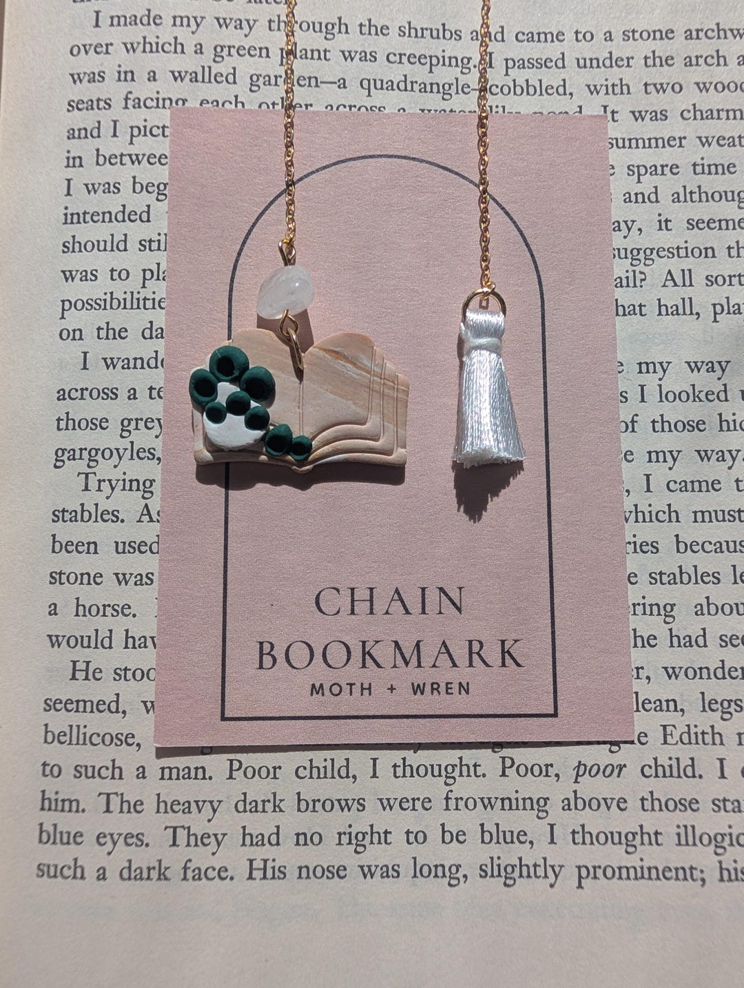 Handmade Chain Bookmark With Miniature Book Charm and Tassel – Literary ...