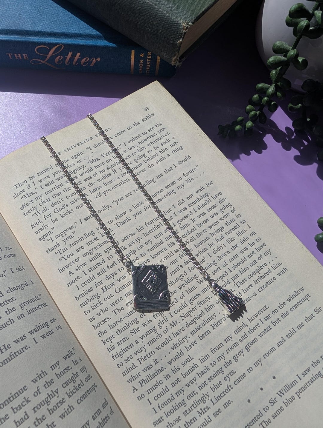 Silver Book & Tassel Bookmark – Handmade Chain Jewelry for Readers - Etsy