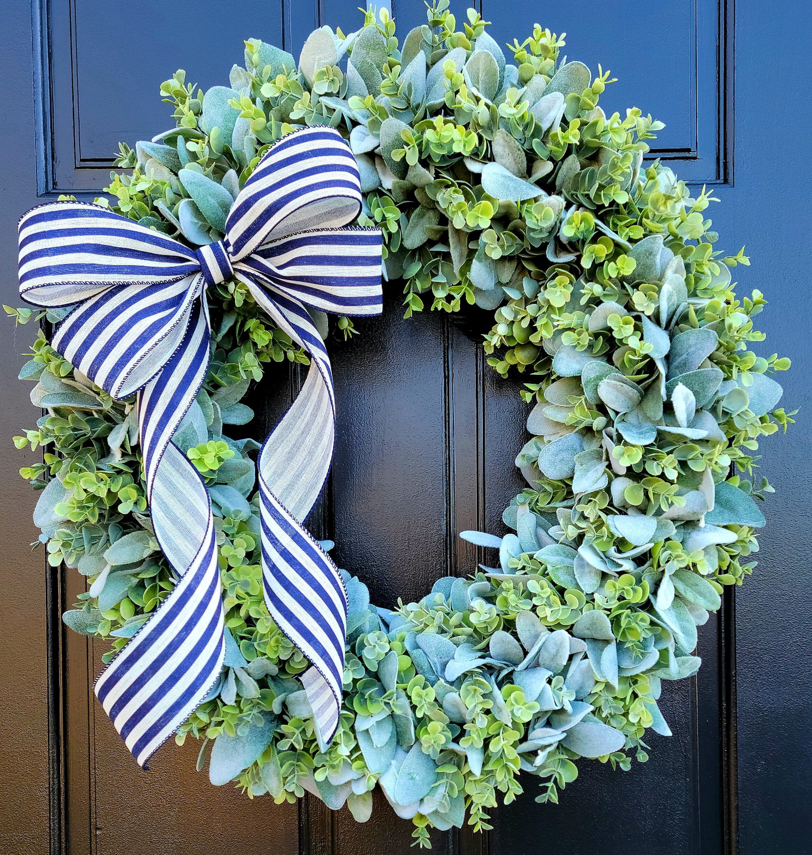 Year Round Lamb S Ear And Eucalyptus Front Door Wreath Etsy