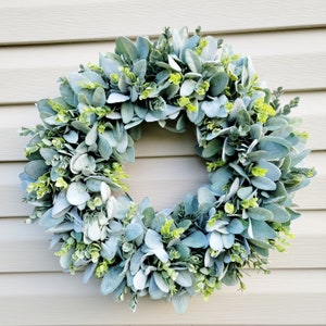 Lamb&#39;s Ear & Eucalyptus Wreath: Farmhouse Greenery, All Season