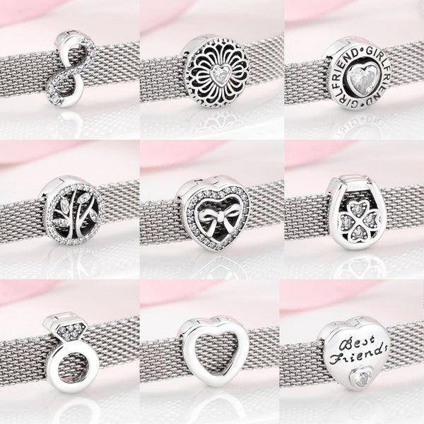 Wow Charms 925 Sterling Silver | Reflection Clips Infinity Love Tree of life Zircon Beads | Charms Reflection fit for Pandora Bracelets.