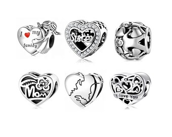 Wow Charms 925 Sterling Silver Mother's Day Family Friend Sister Mother Beads. Charms fit for Pandora bracelets.