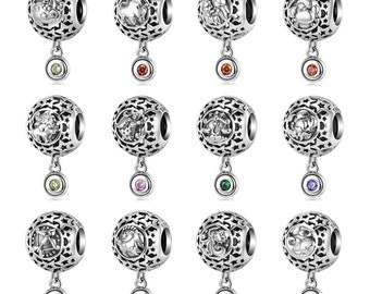 Wow Charms 925 Sterling Silver Charms Constellation 12 Zodiac Signs Cancer Leo Virgo Libra Scorpio Beads. Charms fit for Pandora bracelets.