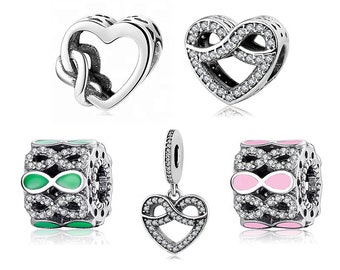 Wow Charms 925 Sterling Silver | Charms Infinity Love Heart Beads Pendants | Charms fit for Pandora bracelets.