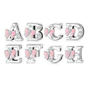 Wow Charms 925 Sterling Silver | Reflection Clips Alphabet A - Z Letters Beads | Charms Reflection fit for Pandora Bracelets.