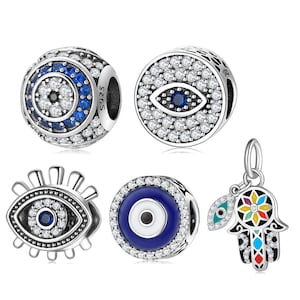 Wow Charms 925 Sterling Silver | Charms Evil Blue Eye Enamel Zircon Beads | Charms fit for Pandora Bracelet Gifts for Women Girlfriend Wife.