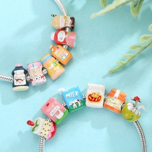 Wow Charms 925 Sterling Silver Cute Colorful Enamel Beverage Milk Juice Handmade Charms. Charms fit for Pandora bracelets.