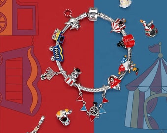 Wow Charms 925 Sterling Silver Chams Colorful Circus Theme Beads. Charms fit for Pandora bracelets.