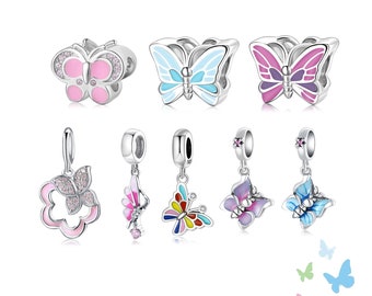 Wow Charms 925 Sterling Silver Charms Butterfly Love Flower Enamel Zircon Stone Animals Pendants Beads. Charms fit for Pandora Bracelets.