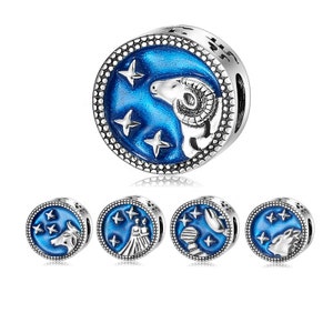 Wow Charms 925 Sterling Silver Charms 12 Stars Aries Taurus Gemini Cancer Leo Virgo Libra Scorpio Beads. Charms fit for Pandora bracelets.