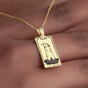 Tarot Karte Halskette, 925 Sterling Silber Astrologie Schmuck, Sternzeichen Anhänger, Geschenk für Sie, Mädchen, Mama, Papa, Frauen, Beste Freundin, Schwester